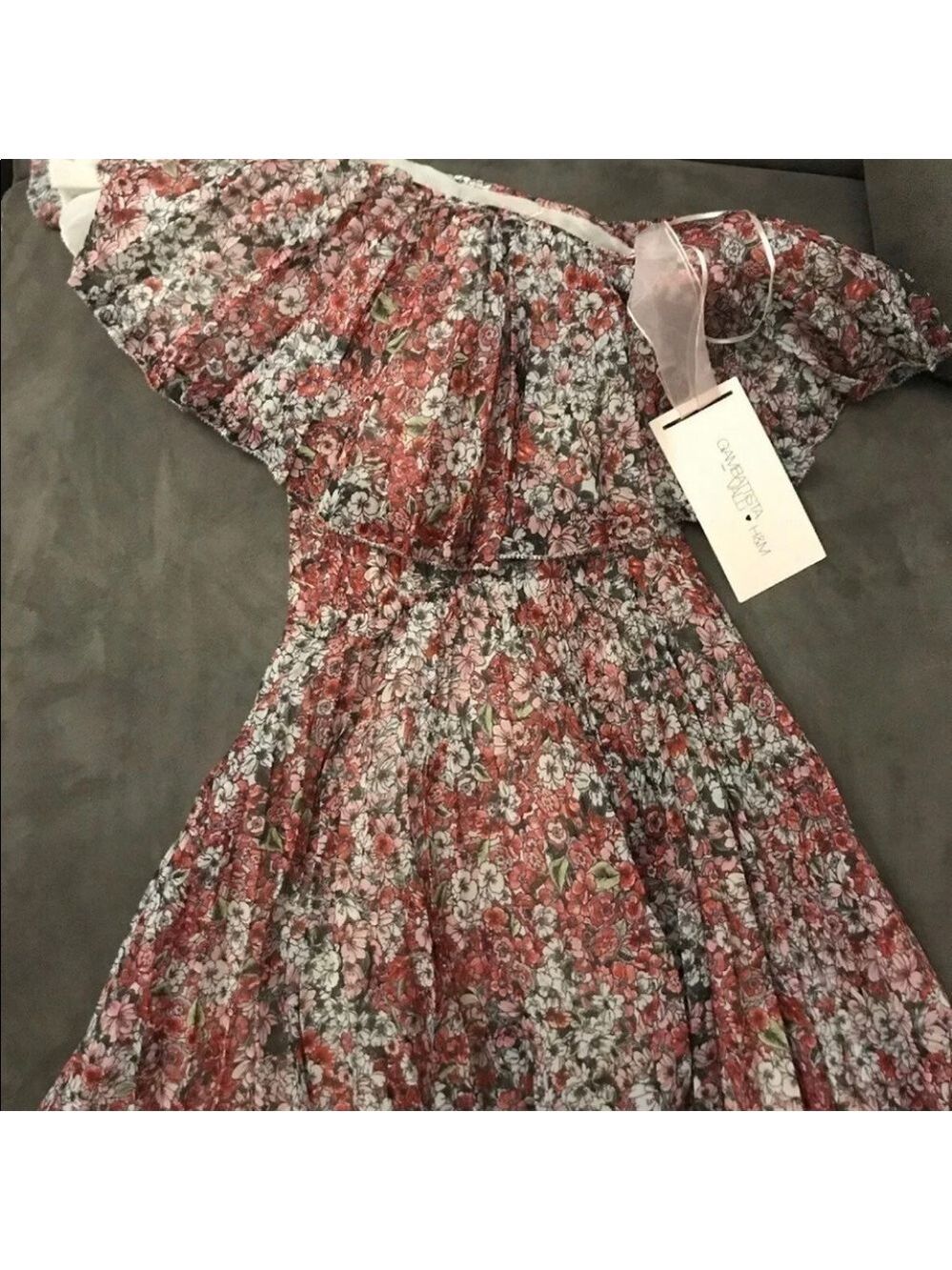 GIAMBATTISTA Valli x H&M One-Shoulder Floral Dress NWT - Picture 6 of 11